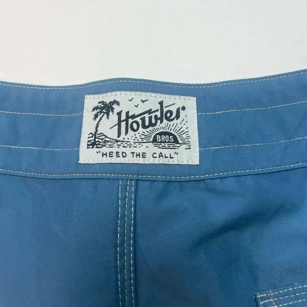 Howler Brothers Chandler Old School Boardshorts Beacon Blue Size 32
